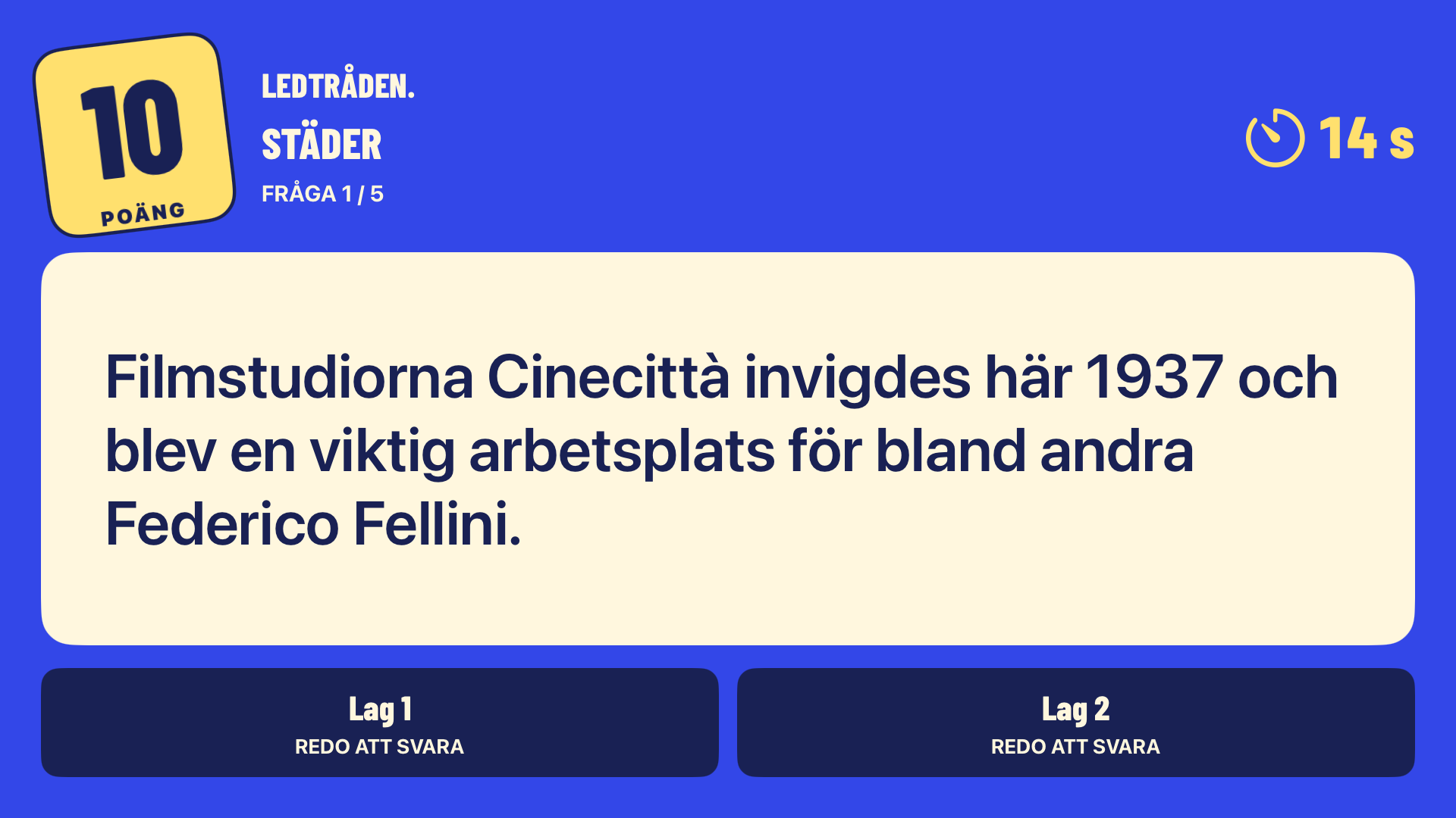 The Clue — TV: inget facit / answer hidden