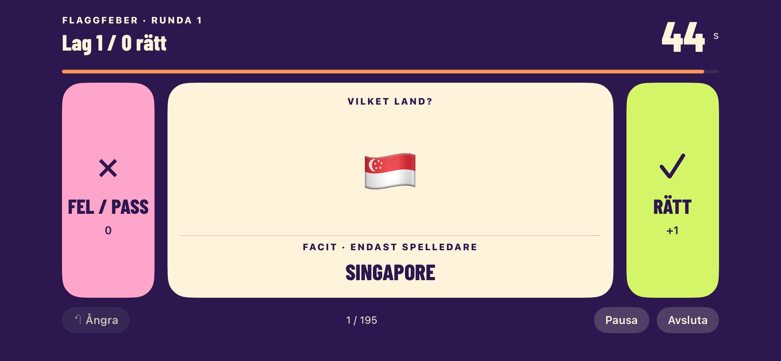 Under Pressure — Spelledare: facit synligt / host answer visible